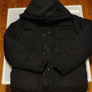 Black Hooded Puffer Jacket St Johns Water Resistant
